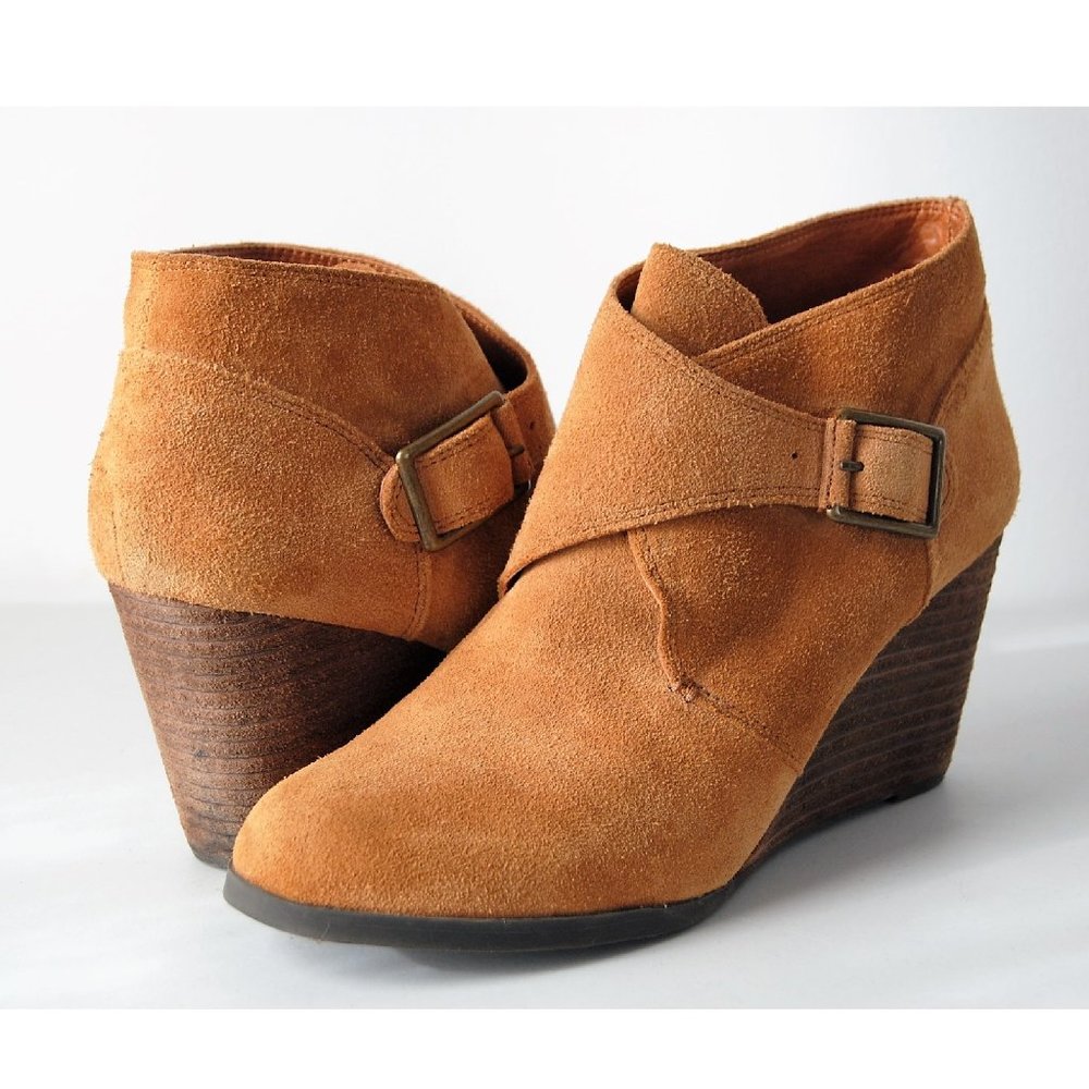 Lucky Brand " Sumarah" Suede Wedge Heel Bootie